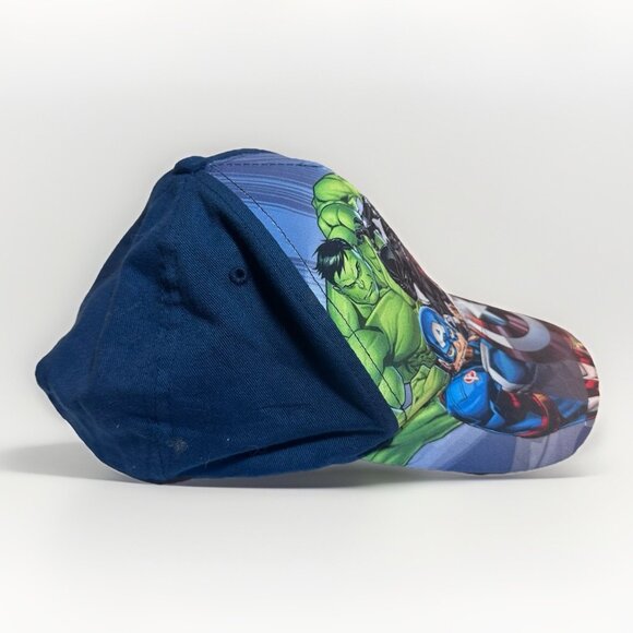 Marvel Avengers Hat Youth 4-8 Yrs Blue Adjustable Strap Back Lt Mark - Picture 3 of 9